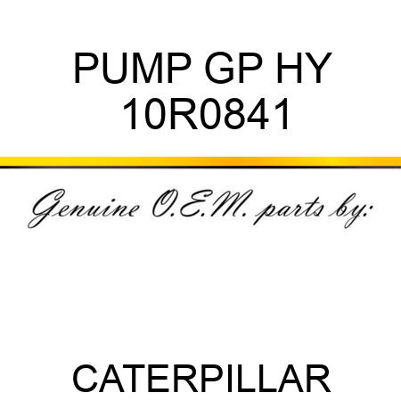 PUMP GP HY 10R0841