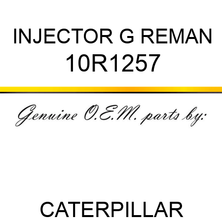 INJECTOR G REMAN 10R1257