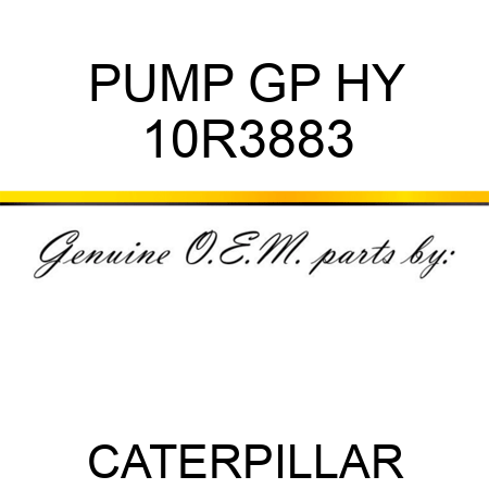 PUMP GP HY 10R3883