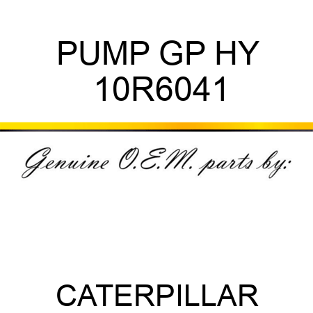 PUMP GP HY 10R6041