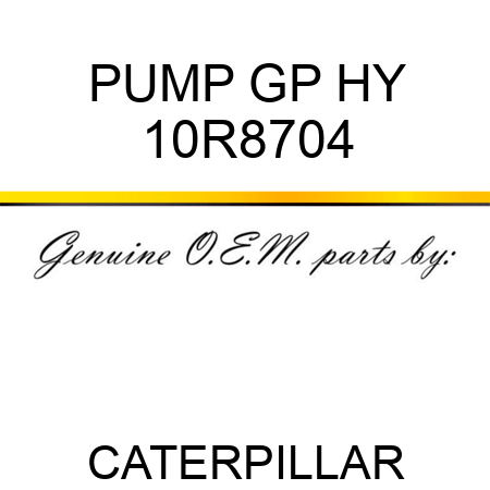 PUMP GP HY 10R8704