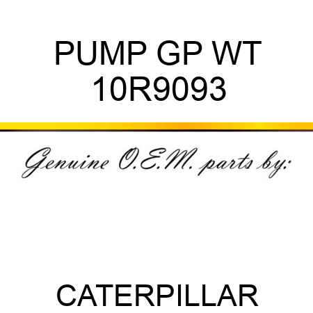 PUMP GP WT 10R9093
