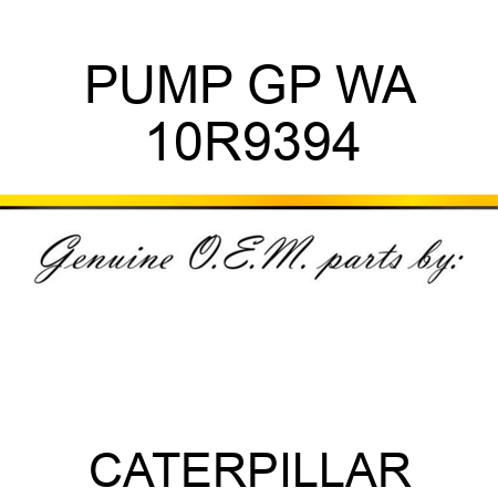 PUMP GP WA 10R9394