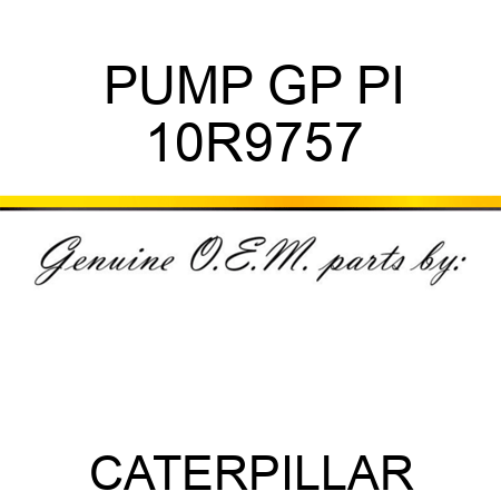 PUMP GP PI 10R9757