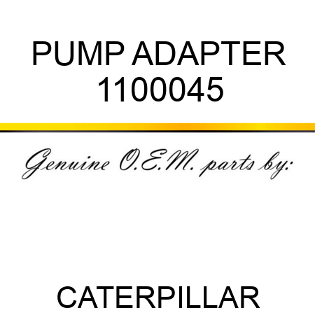 PUMP ADAPTER 1100045
