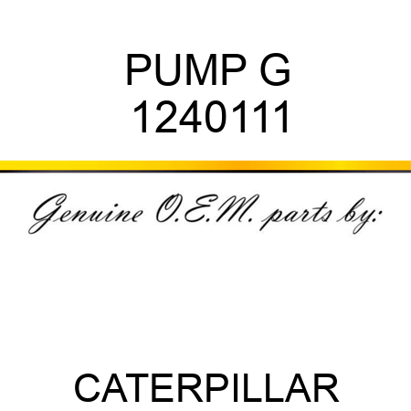 PUMP G 1240111