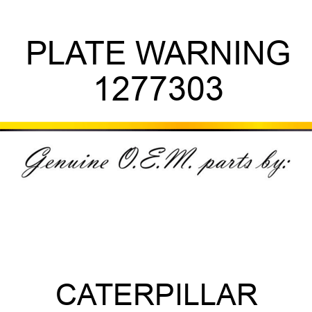 PLATE WARNING 1277303