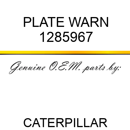 PLATE WARN 1285967