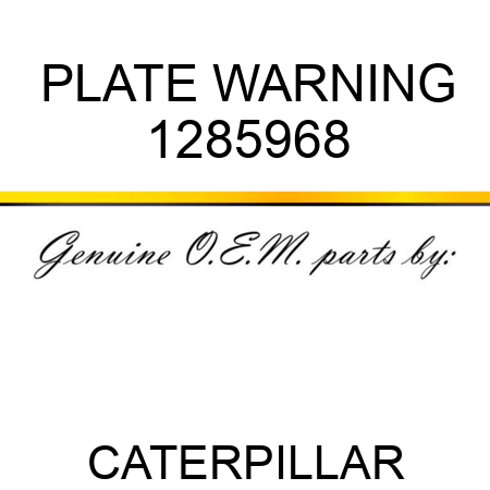 PLATE WARNING 1285968