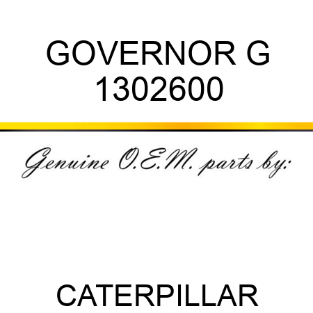 GOVERNOR G 1302600
