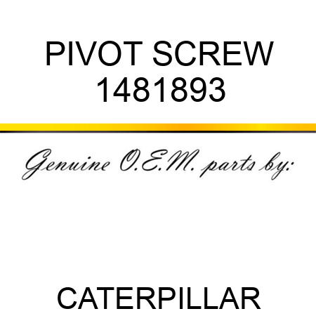PIVOT SCREW 1481893