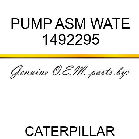 PUMP ASM WATE 1492295