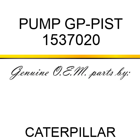 PUMP GP-PIST 1537020
