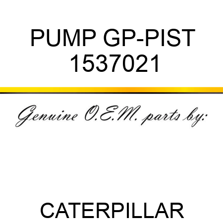 PUMP GP-PIST 1537021