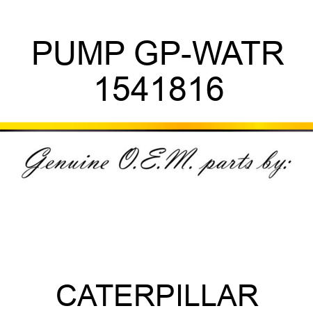 PUMP GP-WATR 1541816