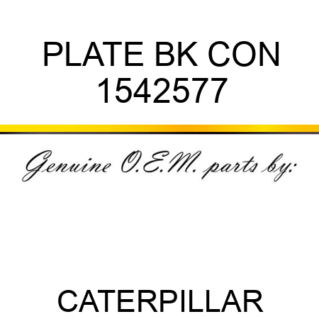 PLATE BK CON 1542577