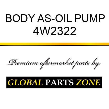 BODY AS-OIL PUMP 4W2322