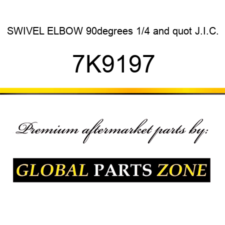 SWIVEL ELBOW 90degrees, 1/4" J.I.C. 7K9197