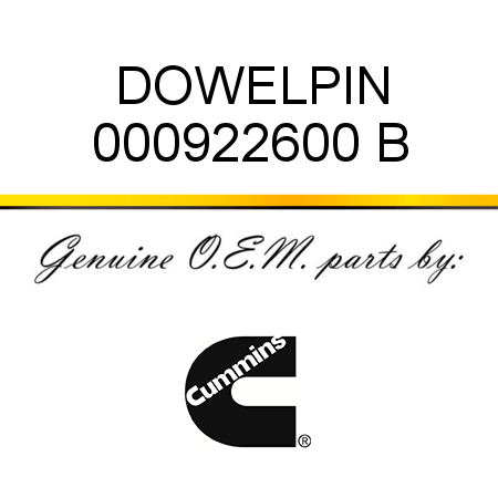 DOWEL,PIN 000922600 B