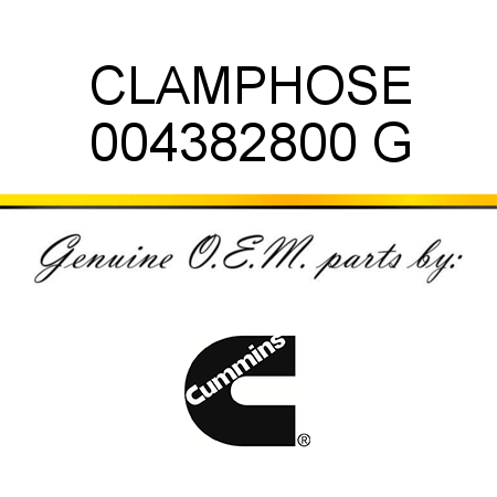 CLAMP,HOSE 004382800 G