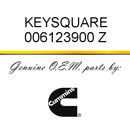 KEY,SQUARE 006123900 Z