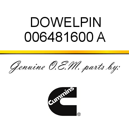 DOWEL,PIN 006481600 A