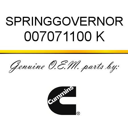 SPRING,GOVERNOR 007071100 K