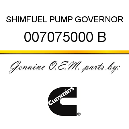 SHIM,FUEL PUMP GOVERNOR 007075000 B