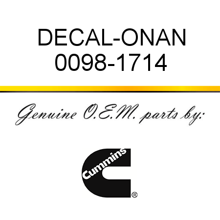 DECAL-ONAN 0098-1714