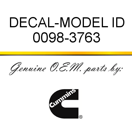 DECAL-MODEL ID 0098-3763