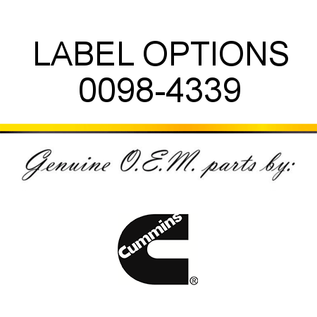 LABEL OPTIONS 0098-4339