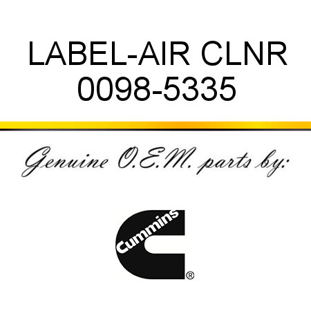LABEL-AIR CLNR 0098-5335