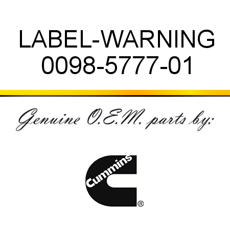 LABEL-WARNING 0098-5777-01