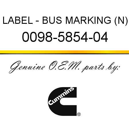 LABEL - BUS MARKING (N) 0098-5854-04