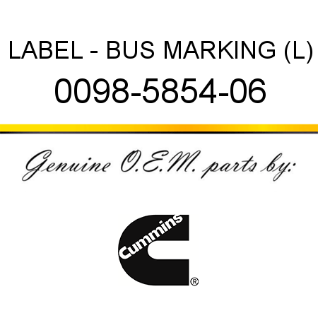 LABEL - BUS MARKING (L) 0098-5854-06