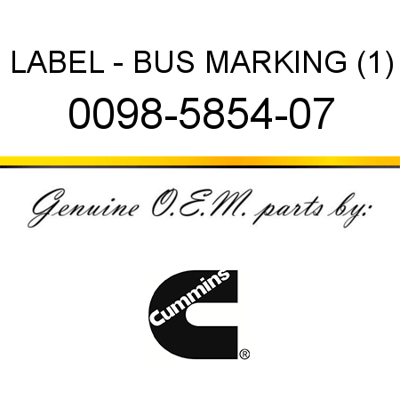 LABEL - BUS MARKING (1) 0098-5854-07