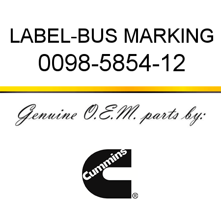 LABEL-BUS MARKING 0098-5854-12