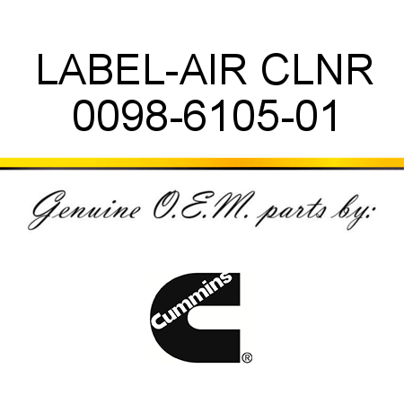 LABEL-AIR CLNR 0098-6105-01