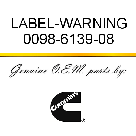 LABEL-WARNING 0098-6139-08