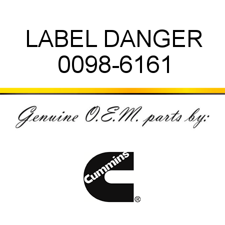 LABEL, DANGER 0098-6161