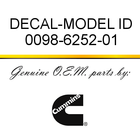 DECAL-MODEL ID 0098-6252-01
