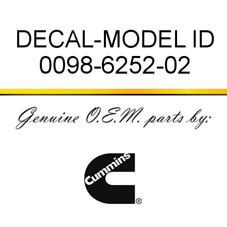 DECAL-MODEL ID 0098-6252-02