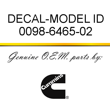 DECAL-MODEL ID 0098-6465-02
