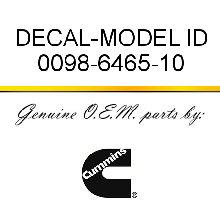 DECAL-MODEL ID 0098-6465-10