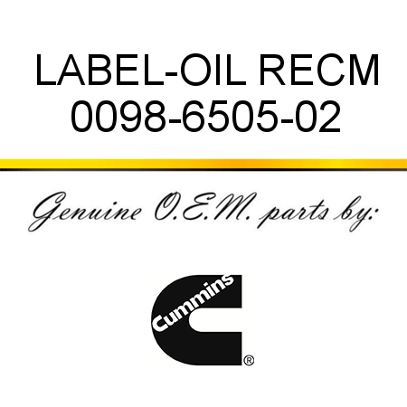 LABEL-OIL RECM 0098-6505-02