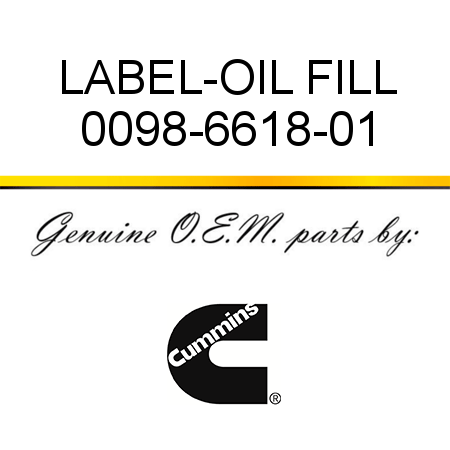 LABEL-OIL FILL 0098-6618-01