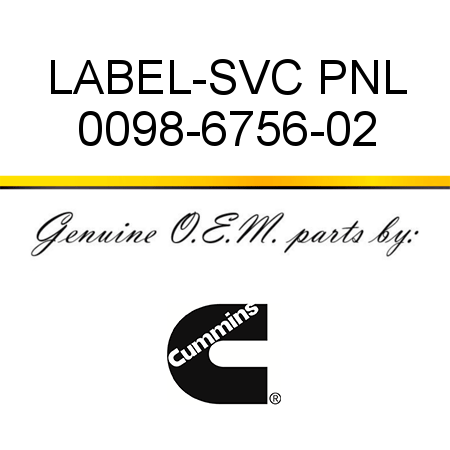 LABEL-SVC PNL 0098-6756-02