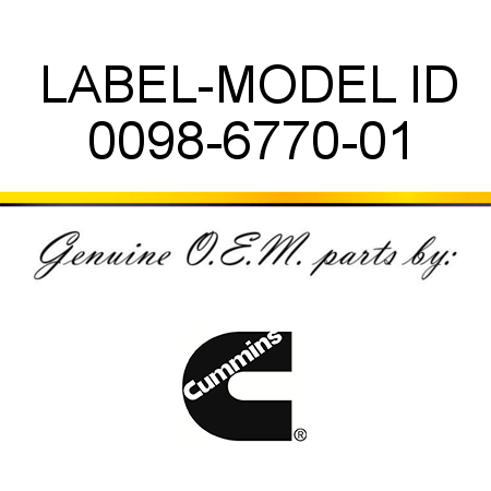 LABEL-MODEL ID 0098-6770-01