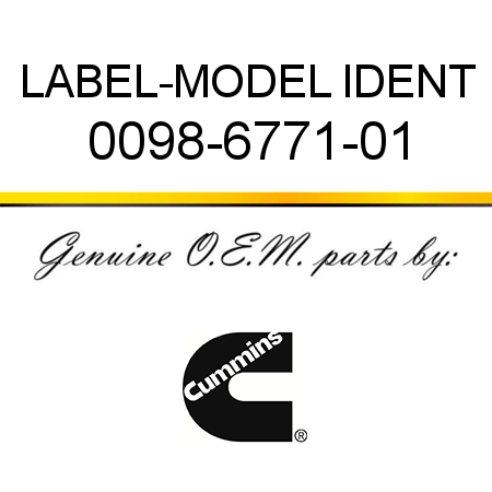 LABEL-MODEL IDENT 0098-6771-01