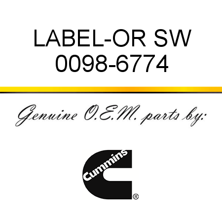 LABEL-OR SW 0098-6774
